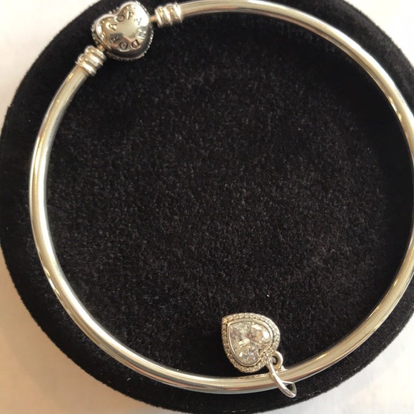 Pandora bangle with Swarovski crystal charm - Picture 4 of 4